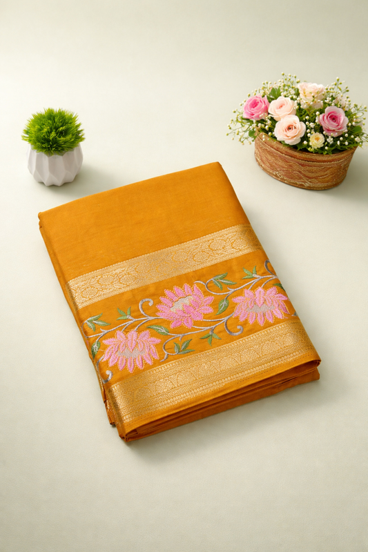 Bentex Crepe Embroidery Saree