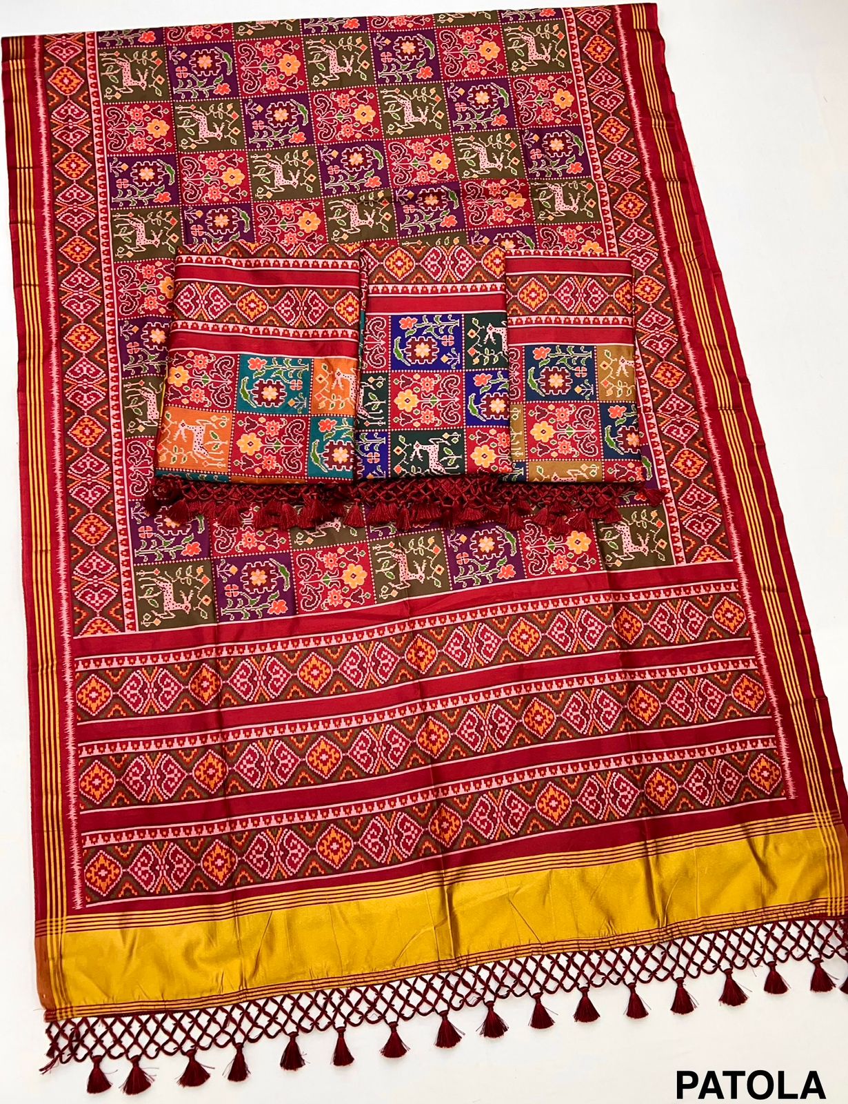 Handloom silk patola with design