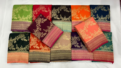 Premium Chinon Jaal with Contrast Border