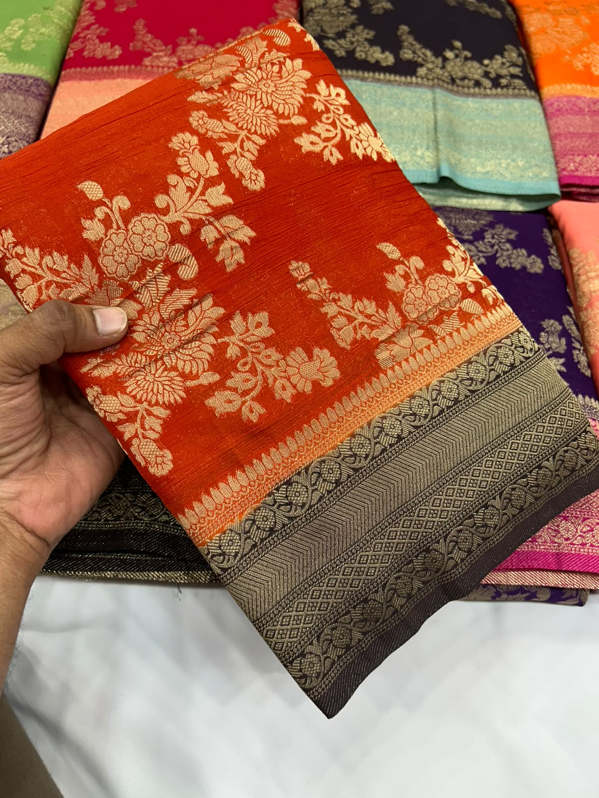 Premium Chinon Jaal with Contrast Border