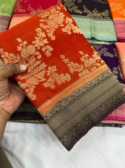 Premium Chinon Jaal with Contrast Border