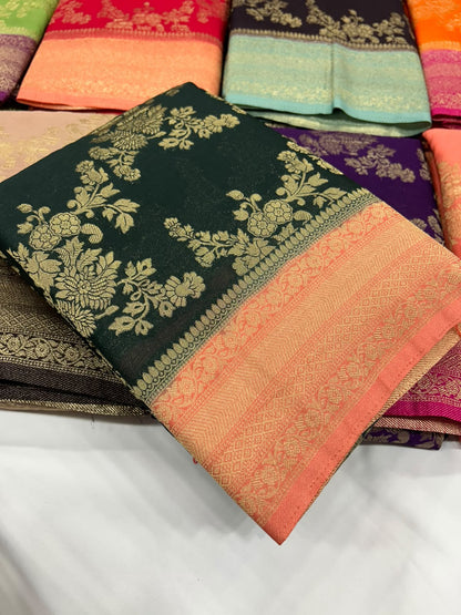 Premium Chinon Jaal with Contrast Border
