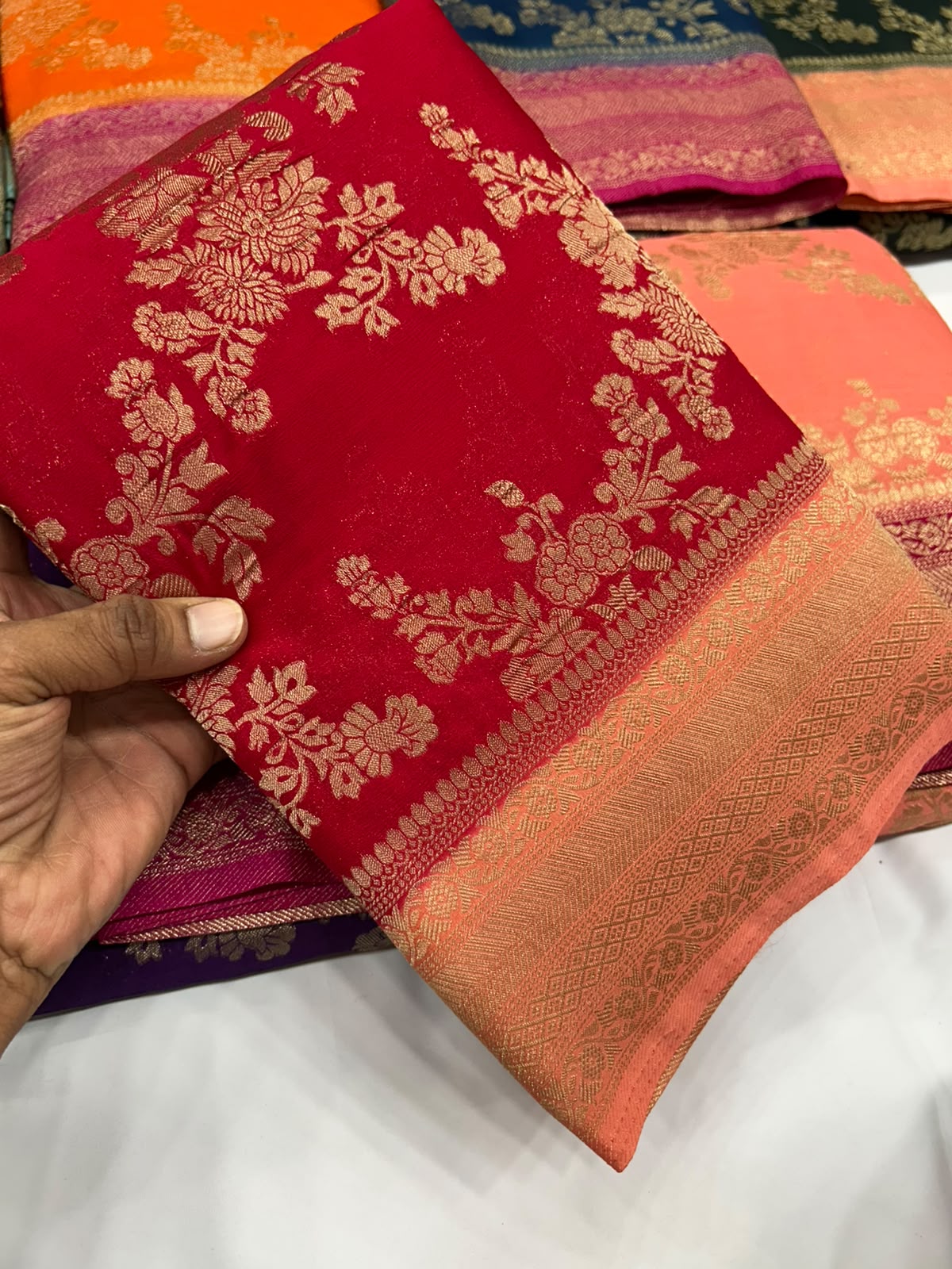 Premium Chinon Jaal with Contrast Border