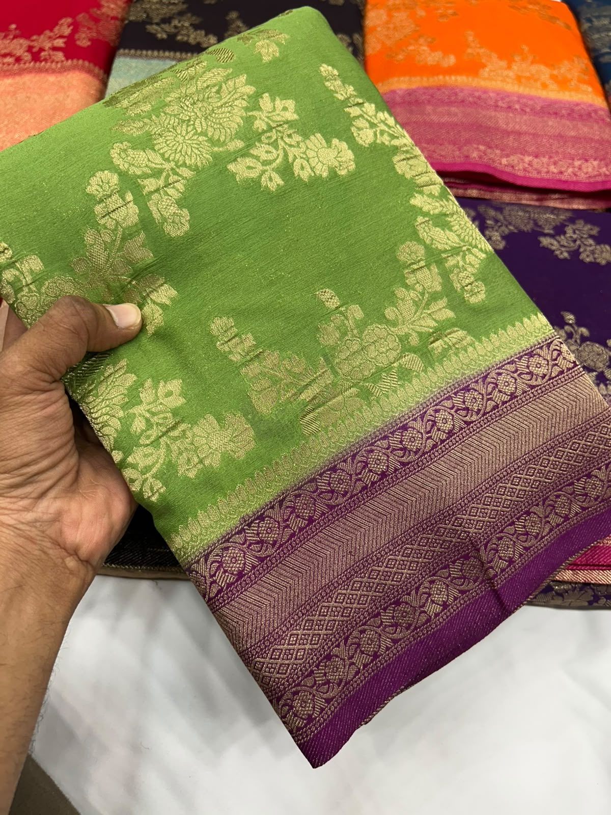 Premium Chinon Jaal with Contrast Border