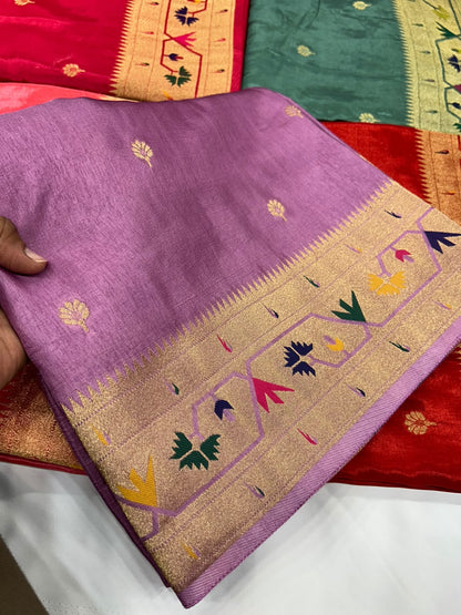 Premium Russian Viscose with Paithani Border