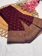 Georgette Self Elephant Border