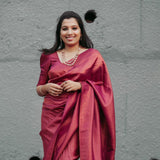 Premium Kubera Pattu Soft Silk Saree With Self Wine Color