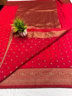 Georgette Self Elephant Border