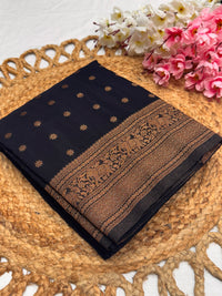 Georgette Self Elephant Border