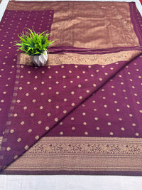 Georgette Self Elephant Border