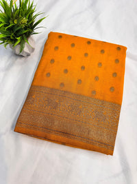 Georgette Self Elephant Border