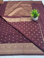 Georgette Self Elephant Border