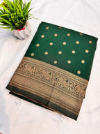 Georgette Self Elephant Border