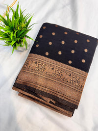 Georgette Self Elephant Border