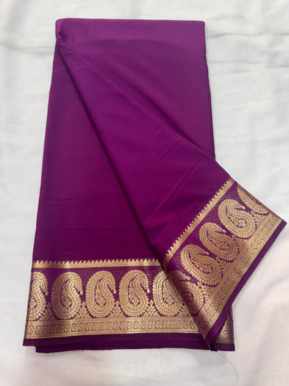 Premium Mysore Crape with Mango border