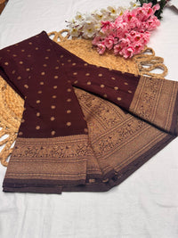 Georgette Self Elephant Border