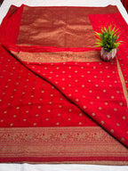 Georgette Self Elephant Border