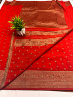 Georgette Self Elephant Border