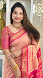 Kalyani Cotton Saree With Light Pink Color