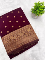 Georgette Self Elephant Border