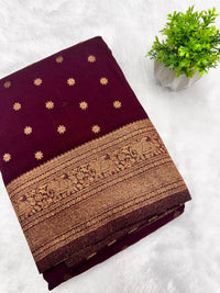 Georgette Self Elephant Border