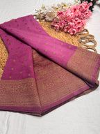 Georgette Self Elephant Border