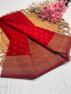 Georgette Self Elephant Border