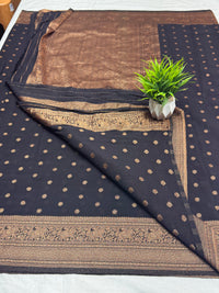 Georgette Self Elephant Border