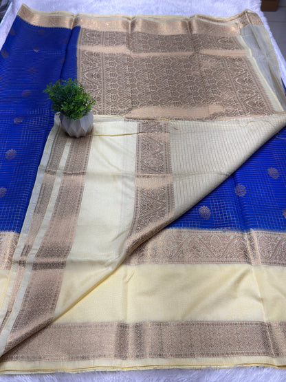 Premium Crepe Checks Rich Pallu
