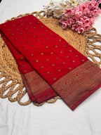 Georgette Self Elephant Border