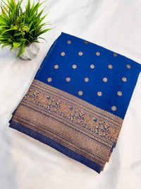 Georgette Self Elephant Border