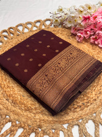 Georgette Self Elephant Border