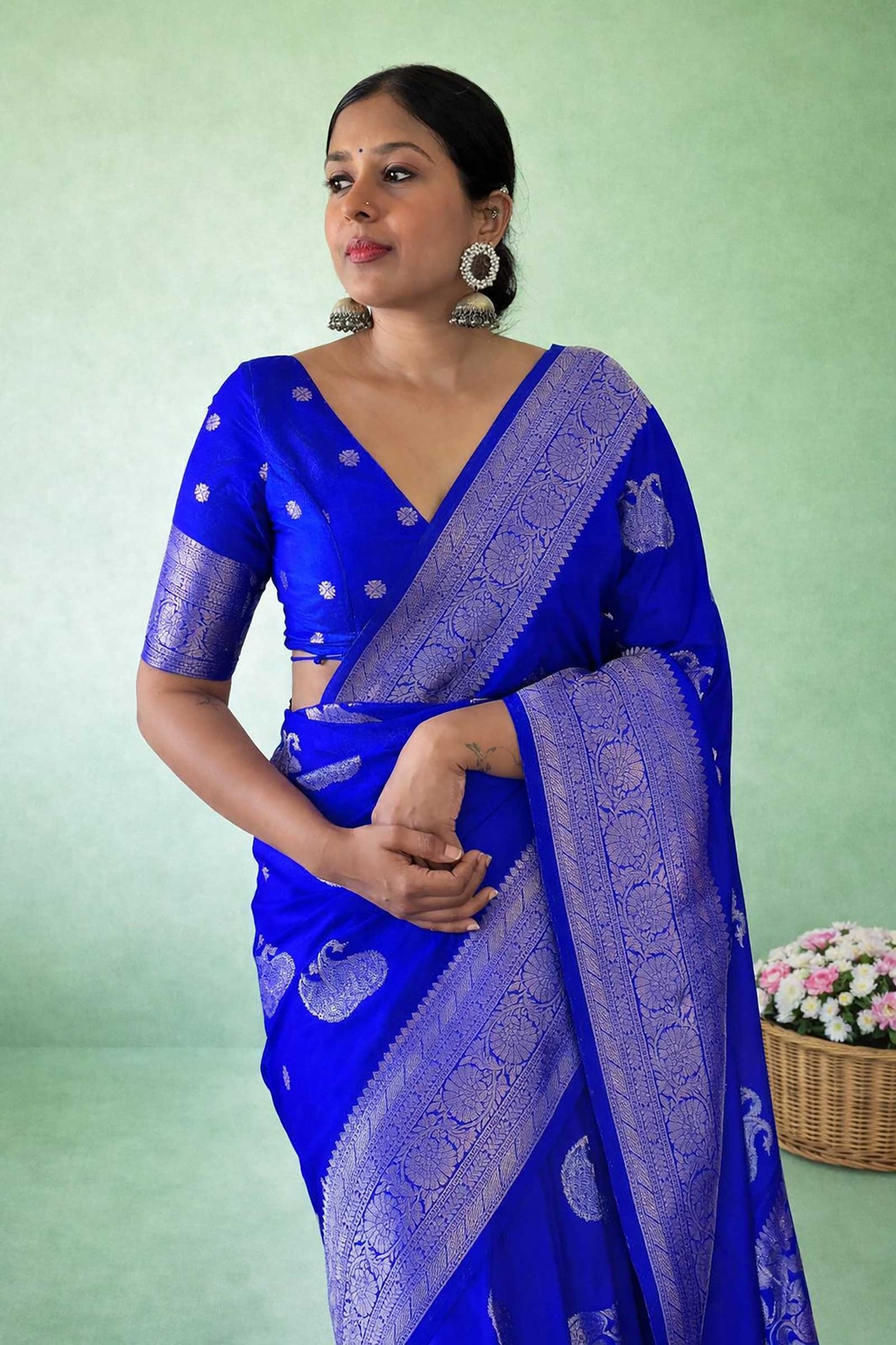 Premium Fancy Georgette Saree with self color