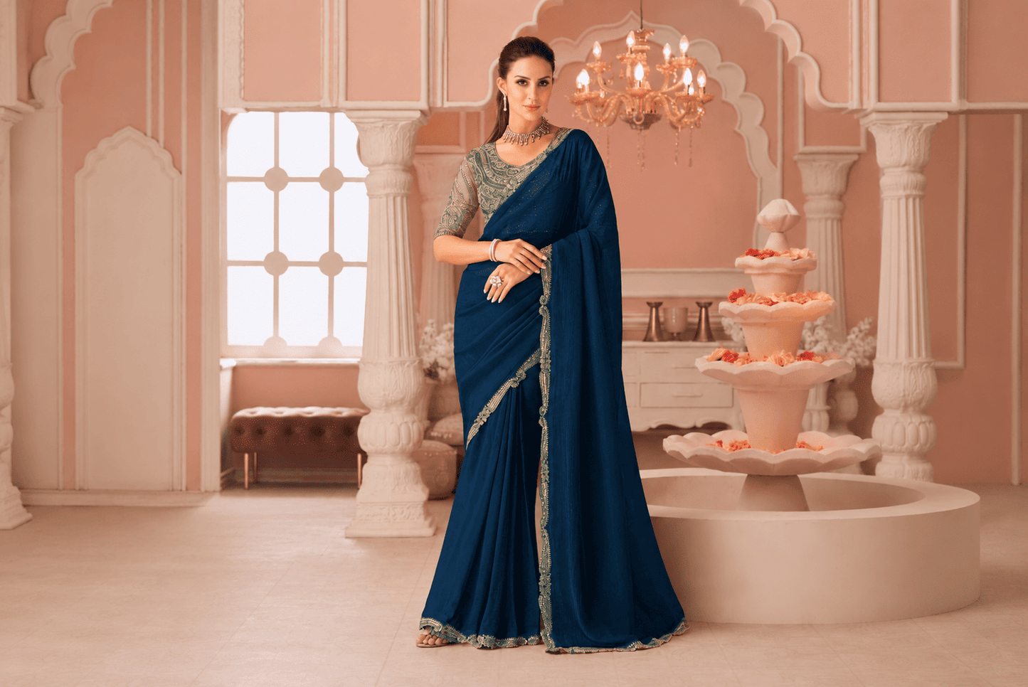 Georgette Saree with Work Blouse