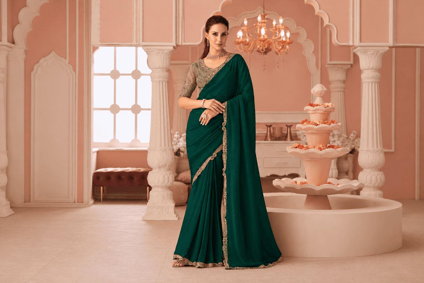Georgette Saree with Work Blouse