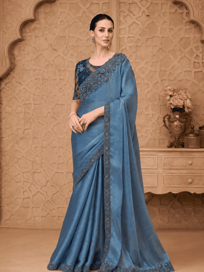 Designer Party Wear Sarees - Silver Screen
