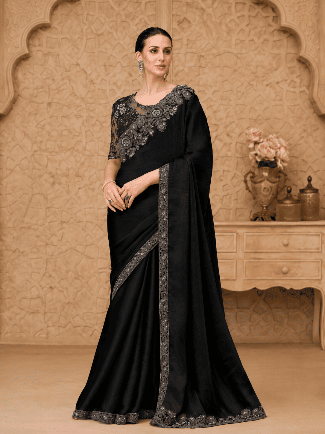 Designer Party Wear Sarees - Silver Screen