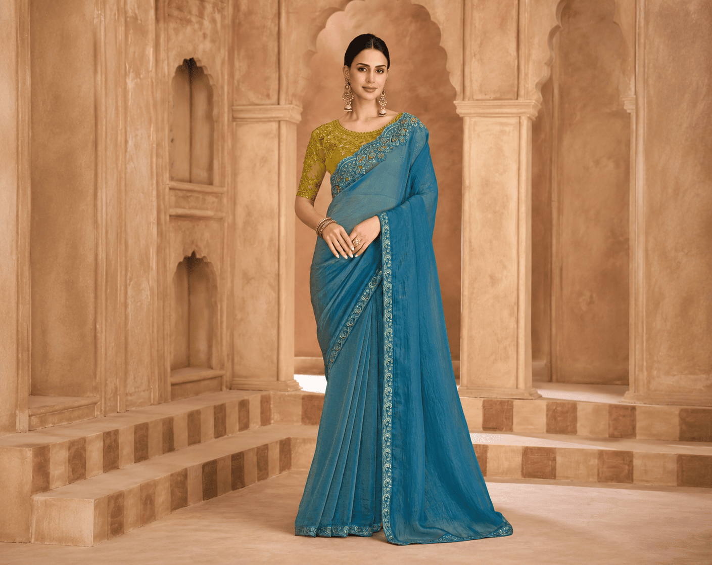 Fancy Sarees With Designer Blouse