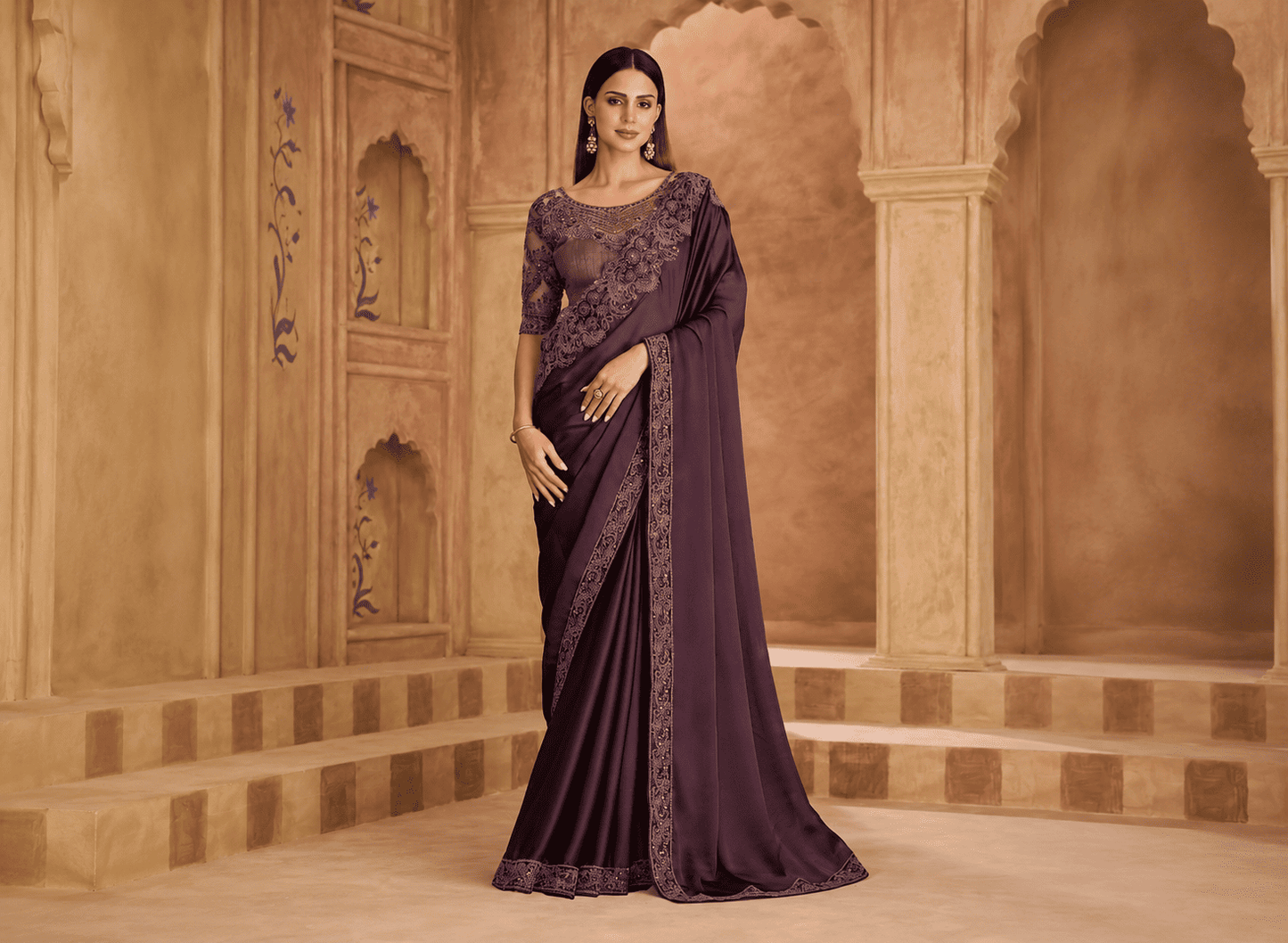 Fancy Sarees With Designer Blouse