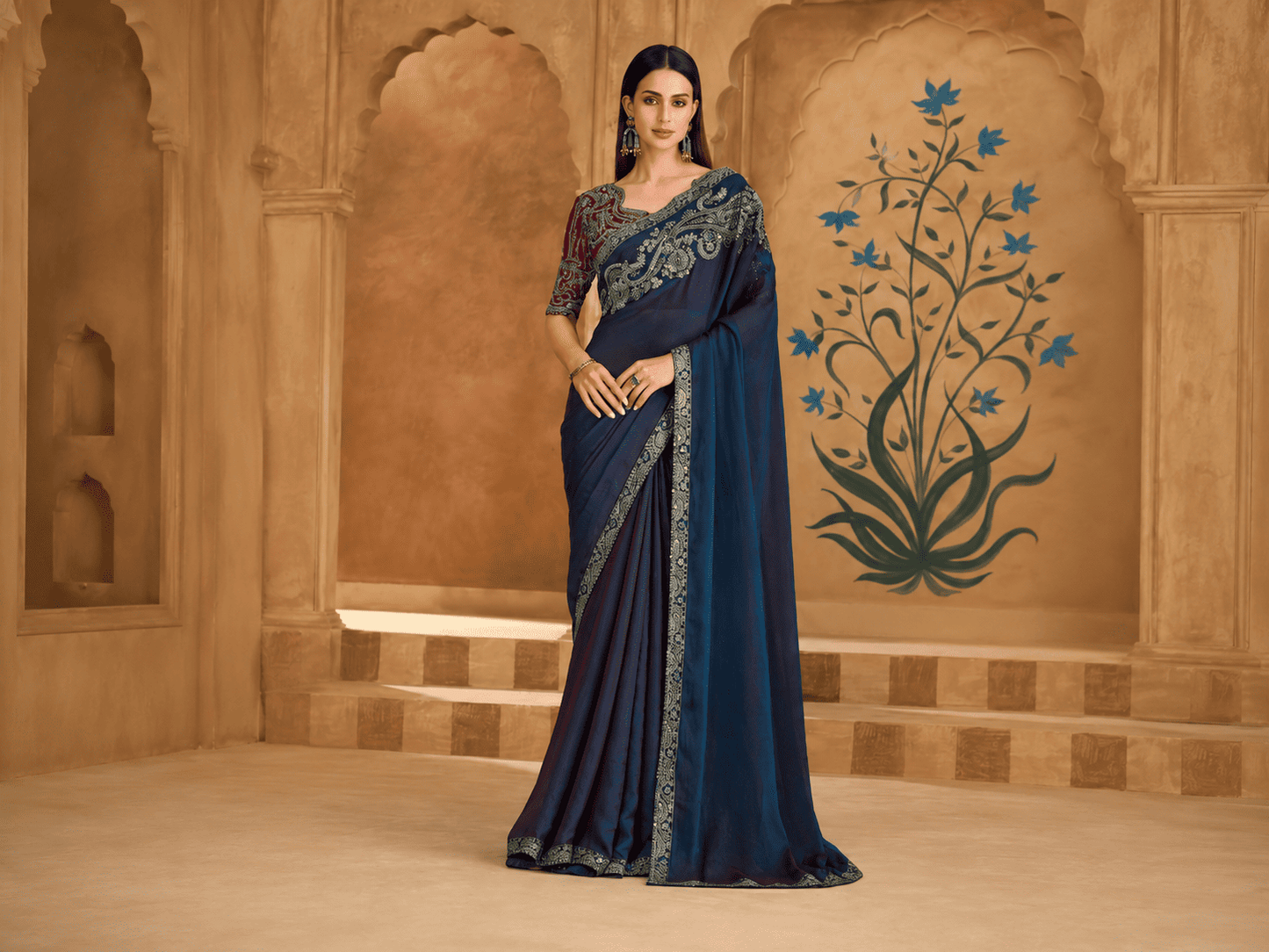 Fancy Sarees With Designer Blouse
