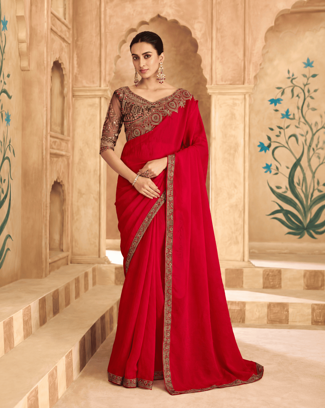 Fancy Sarees With Designer Blouse