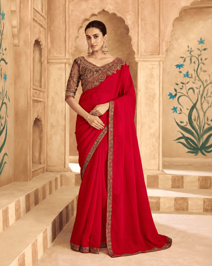 Fancy Sarees With Designer Blouse