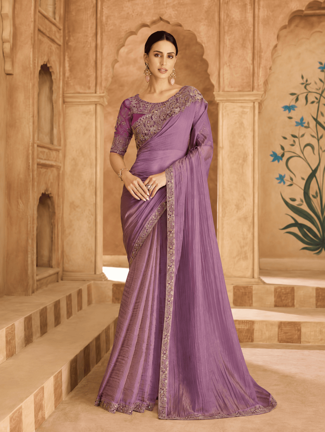 Fancy Sarees With Designer Blouse
