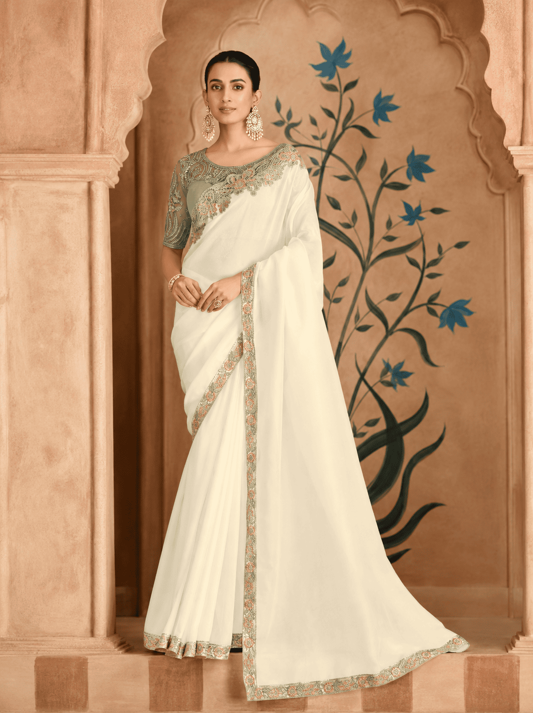 Fancy Sarees With Designer Blouse