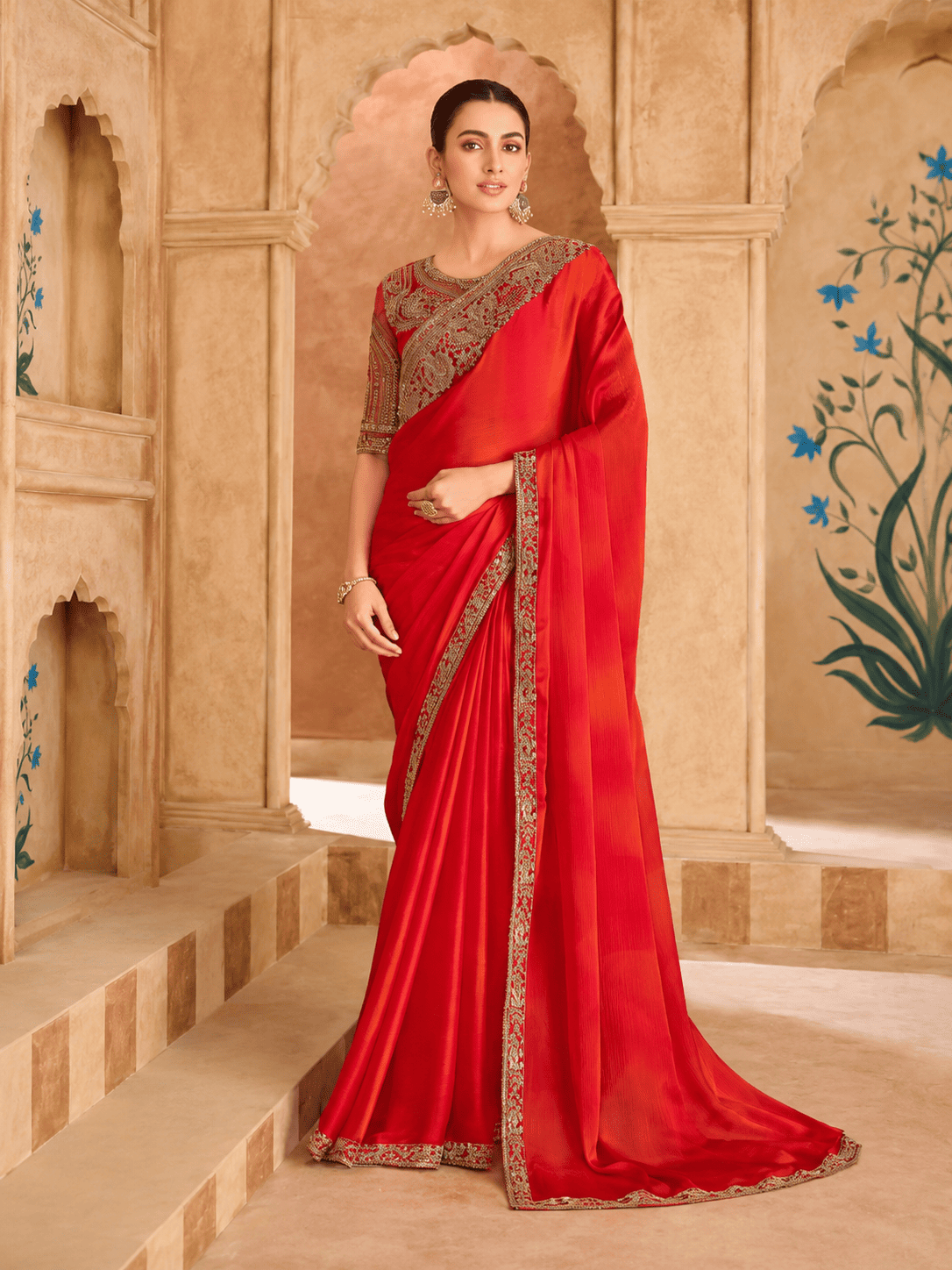 Fancy Sarees With Designer Blouse