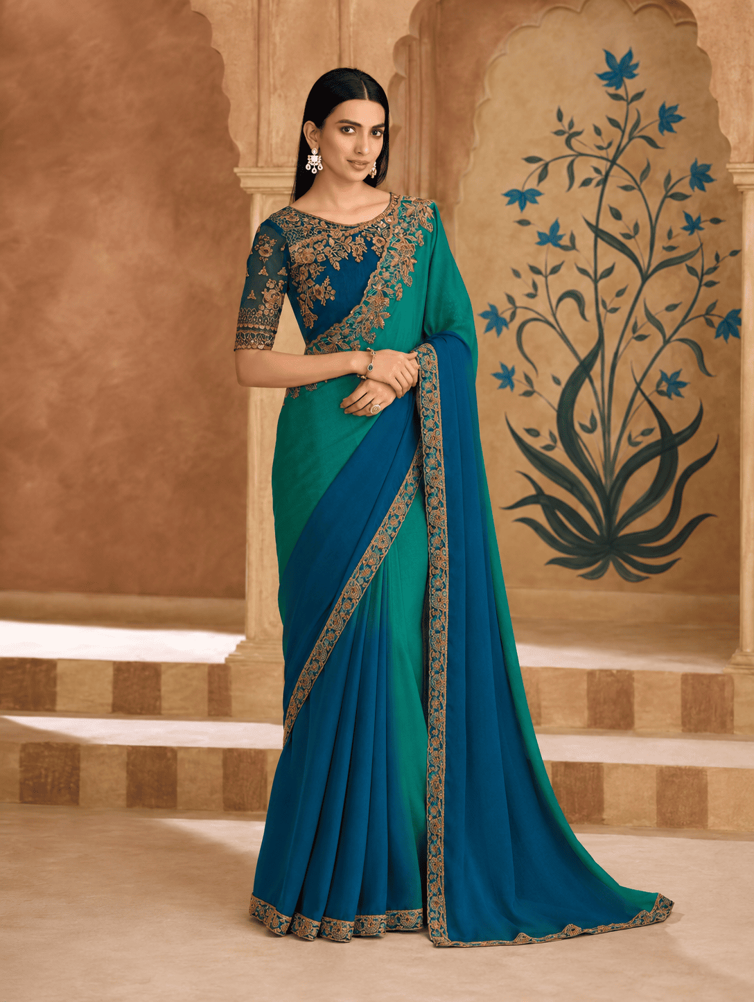 Fancy Sarees With Designer Blouse