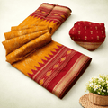Soft Mul Cotton with Plain Body & Patola Printed Pallu Border & Zari border