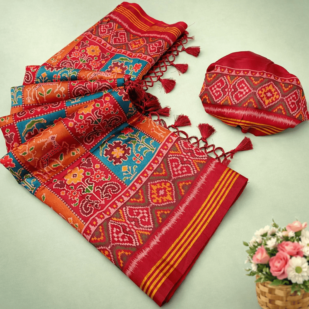 Handloom silk patola with design