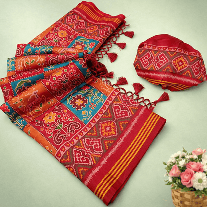 Handloom silk patola with design