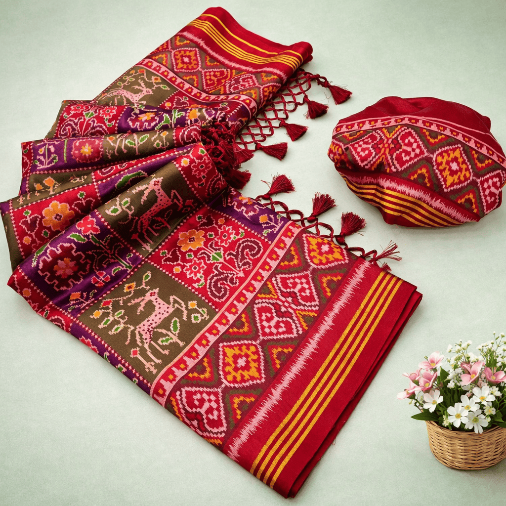 Handloom silk patola with design